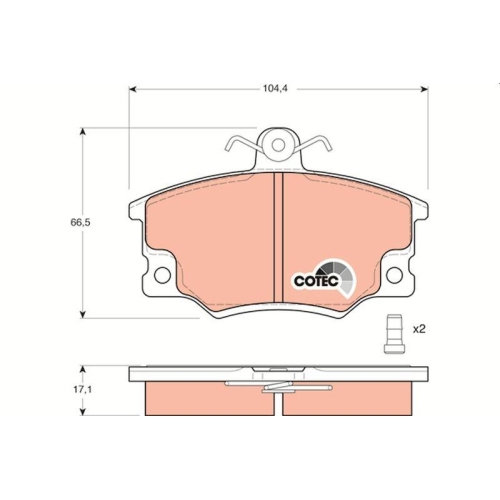Bremsbelagsatz Scheibenbremse Trw GDB458 Cotec f&uuml;r Alfa Romeo Fiat Lancia