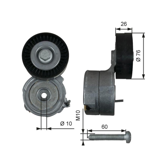 Riemenspanner Keilrippenriemen Gates T38423 Drivealign&trade; f&uuml;r Audi Porsche VW