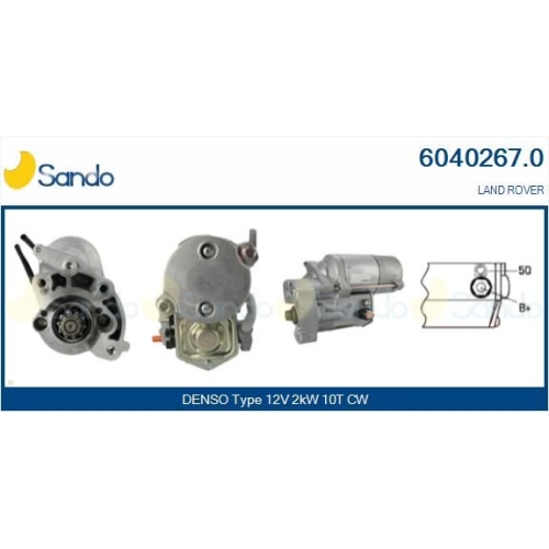 Starter Sando 6040267.0 f&uuml;r Ford Rover Land Rover