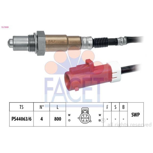 Lambdasonde Facet 10.7609 Made In Italy - Oe Equivalent f&uuml;r Ford
