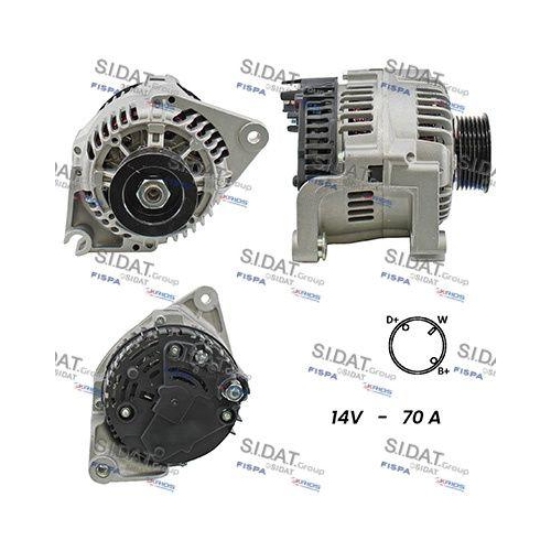 Generator Sidat A12BH0799A2 f&uuml;r Alfa Romeo Citro&euml;n Fiat Lancia Peugeot