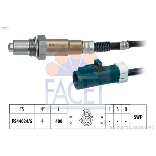 Lambdasonde Facet 10.7611 Made In Italy - Oe Equivalent f&uuml;r Ford Mazda