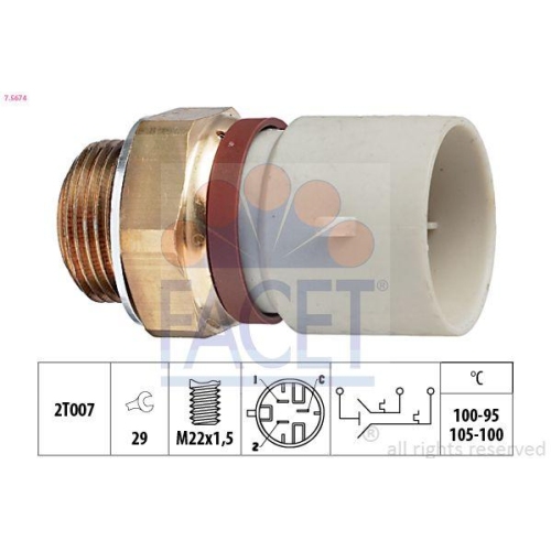 Temperaturschalter K&uuml;hlerl&uuml;fter Facet 7.5674 Made In Italy - Oe Equivalent f&uuml;r