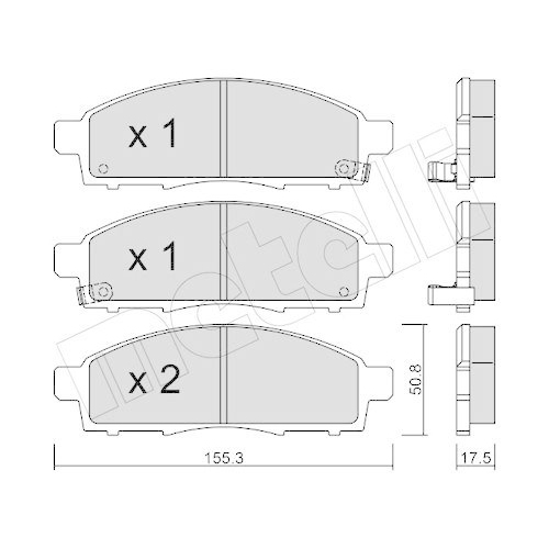 Bremsbelagsatz Scheibenbremse Metelli 22-0791-1 f&uuml;r Mitsubishi Nissan