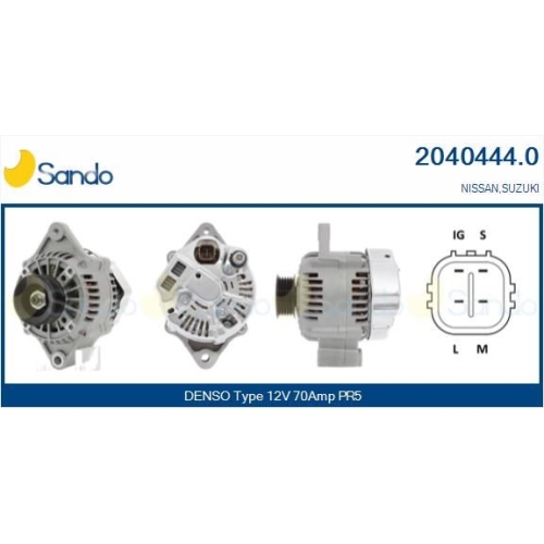 Generator Sando 2040444.0 f&uuml;r Nissan Suzuki