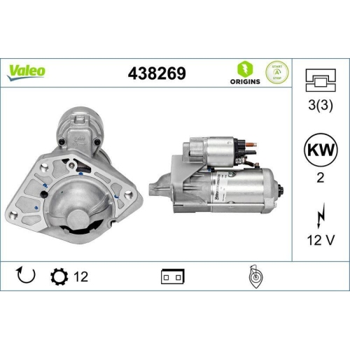 Starter Valeo 438269 Valeo Origins New Stop&start Oe Technologie für Nissan Opel