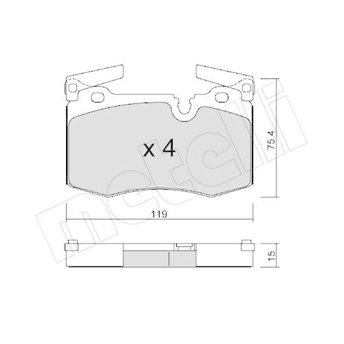 Bremsbelagsatz Scheibenbremse Metelli 22-0829-0 f&uuml;r Mini Vorderachse