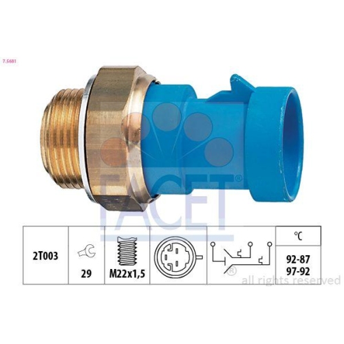 Temperaturschalter Kühlerlüfter Facet 7.5681 Made In Italy - Oe Equivalent für
