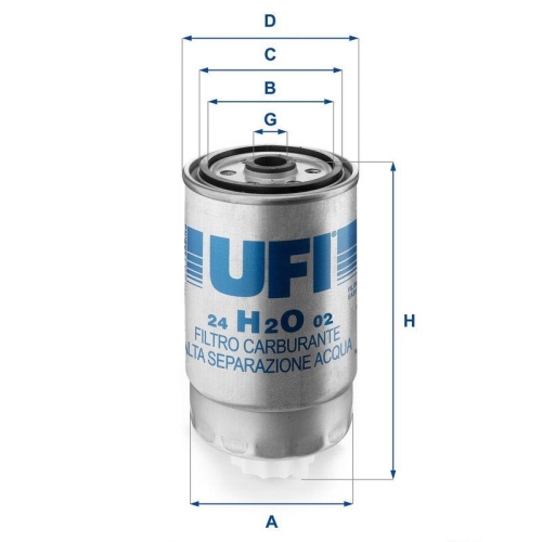 Kraftstofffilter Ufi 24.H2O.02 f&uuml;r Fiat