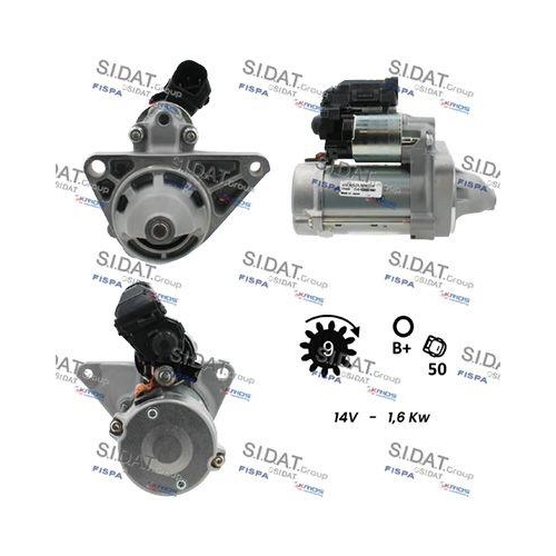 Starter Sidat S12DE0139 for Toyota
