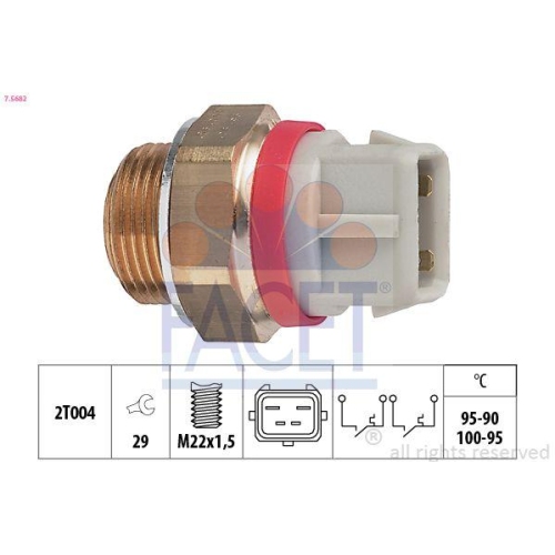 Temperaturschalter K&uuml;hlerl&uuml;fter Facet 7.5682 Made In Italy - Oe Equivalent f&uuml;r