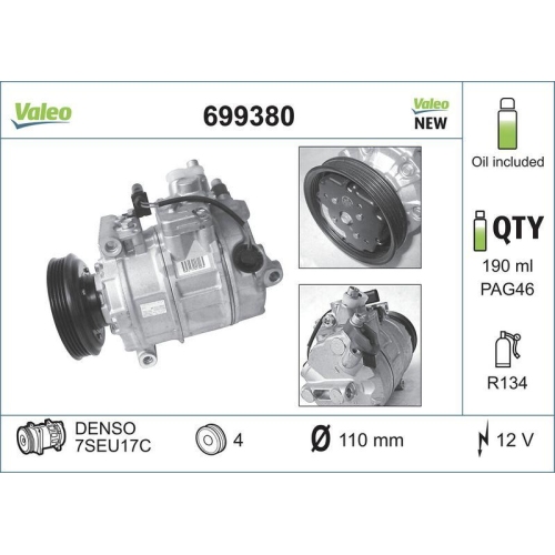 Kompressor Klimaanlage Valeo 699380 Valeo Core-flex f&uuml;r Audi