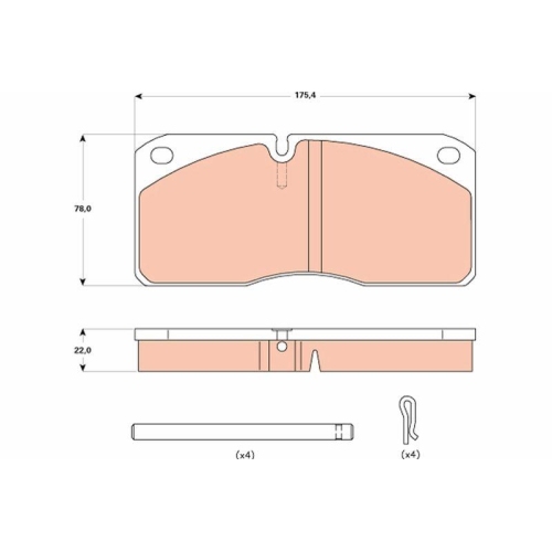 Bremsbelagsatz Scheibenbremse Trw GDB5058 f&uuml;r Iveco Renault Trucks Hinterachse