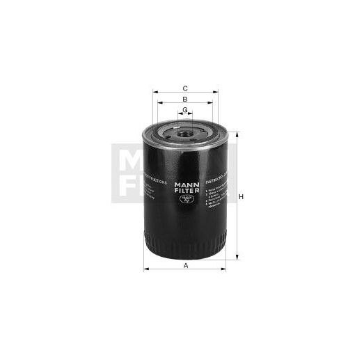 Filter Operating Hydraulics Mann-filter W 1372 for