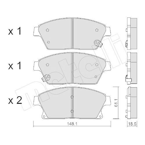 Bremsbelagsatz Scheibenbremse Metelli 22-0839-0 f&uuml;r Opel Vauxhall Chevrolet