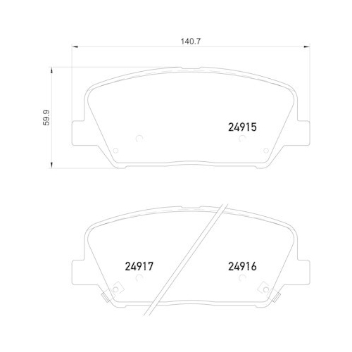 Bremsbelagsatz Scheibenbremse Brembo P30065 Prime Line f&uuml;r Hyundai Kia