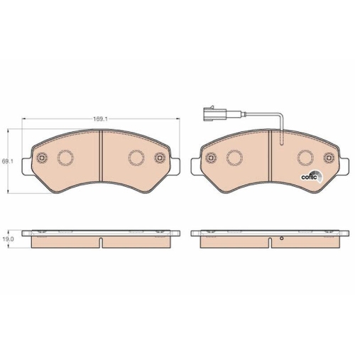 Bremsbelagsatz Scheibenbremse Trw GDB1982 Cotec f&uuml;r Vauxhall Citro&euml;n Fiat Opel