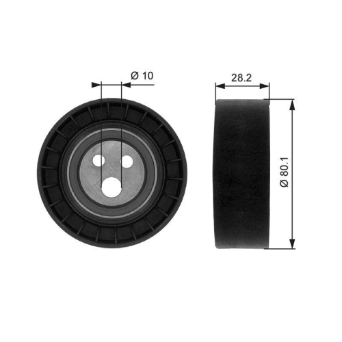 Umlenk /f&uuml;hrungsrolle Keilrippenriemen Gates T36016 Drivealign&trade; f&uuml;r Alfa Romeo