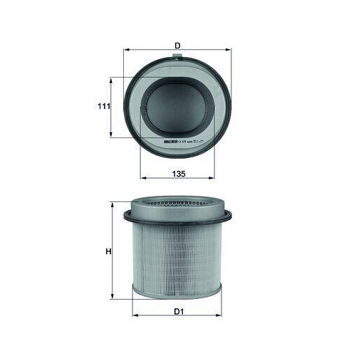 Luftfilter Mahle LX 670 f&uuml;r Mitsubishi Hyundai Kia General Motors