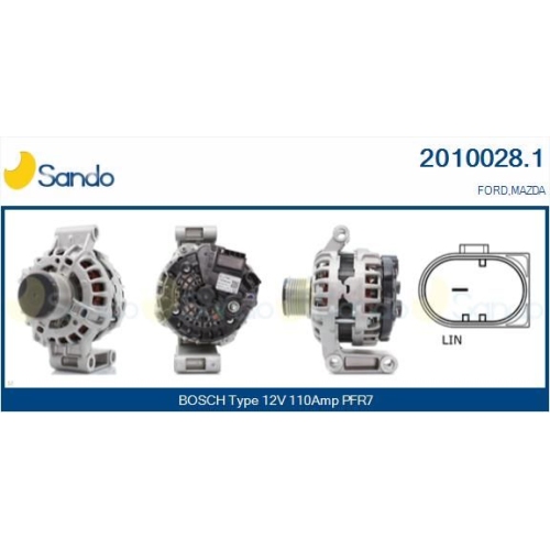Generator Sando 2010028.1 f&uuml;r Ford Mazda