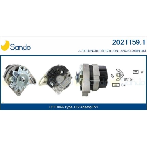 Generator Sando 2021159.1 f&uuml;r Lombardini