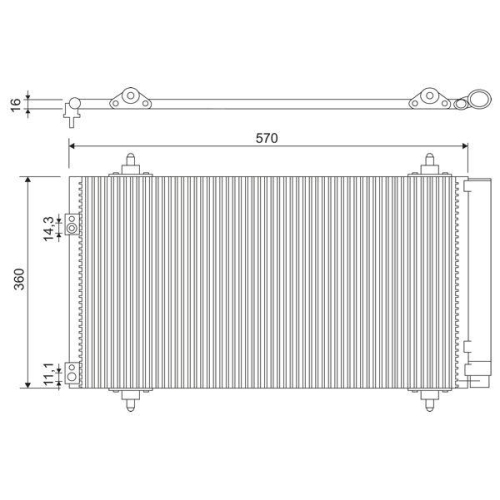 Kondensator Klimaanlage Valeo 818171 für Citroën Peugeot Citroën (df Psa) DS