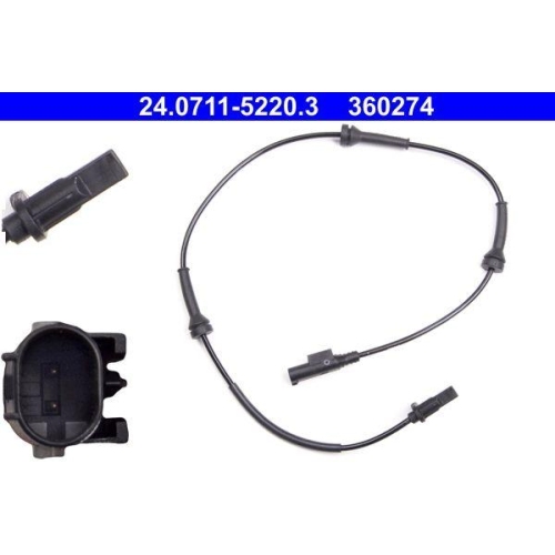 Sensor Raddrehzahl Ate 24-0711-5220-3 f&uuml;r Fiat Ford Hinterachse