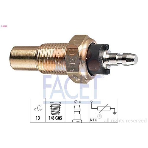 Sensor K&uuml;hlmitteltemperatur Facet 7.3052 Made In Italy - Oe Equivalent f&uuml;r Fiat