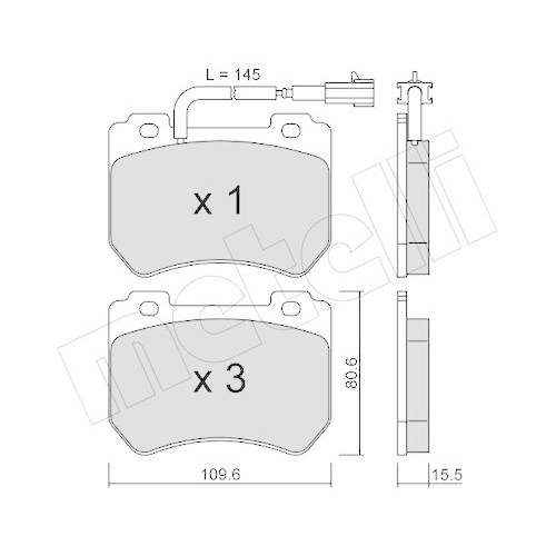 Bremsbelagsatz Scheibenbremse Metelli 22-0848-0 f&uuml;r Alfa Romeo Vorderachse