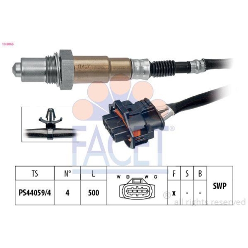 Lambdasonde Facet 10.8065 Made In Italy - Oe Equivalent f&uuml;r Alfa Romeo Fiat Opel