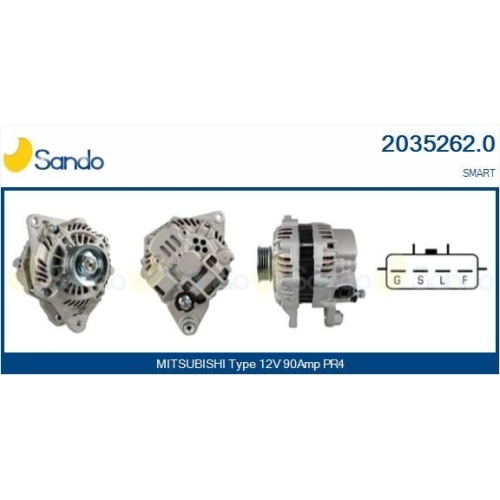 Generator Sando 2035262.0 f&uuml;r Mercedes Benz Mercedes Benz Mitsubishi Volvo Smart