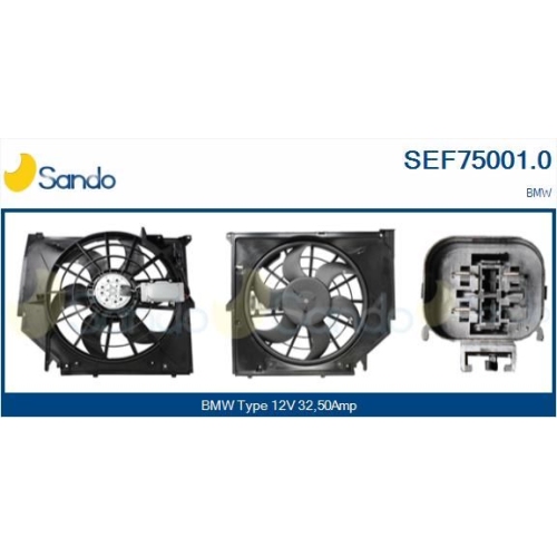 Elektromotor K&uuml;hlerl&uuml;fter Sando SEF75001.0 f&uuml;r Bmw F&uuml;r Fahrzeuge Mit Klimaanlage
