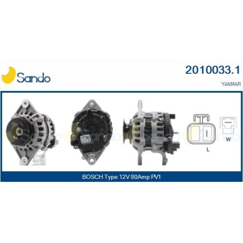 Generator Sando 2010033.1 f&uuml;r Yanmar