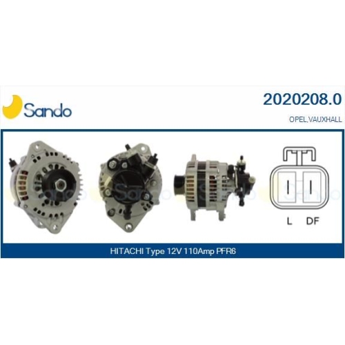 Generator Sando 2020208.0 f&uuml;r Isuzu Hitachi General Motors
