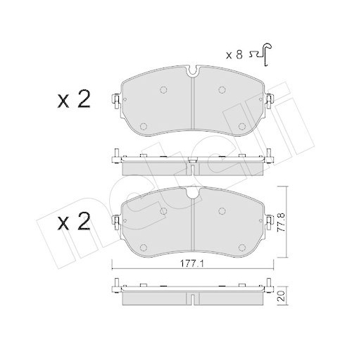 Bremsbelagsatz Scheibenbremse Metelli 22-1342-0 f&uuml;r Jaguar Land Rover