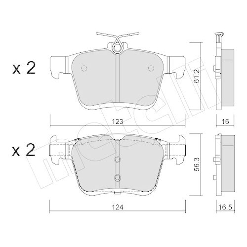 Bremsbelagsatz Scheibenbremse Metelli 22-0951-2 f&uuml;r Audi Seat Skoda VW