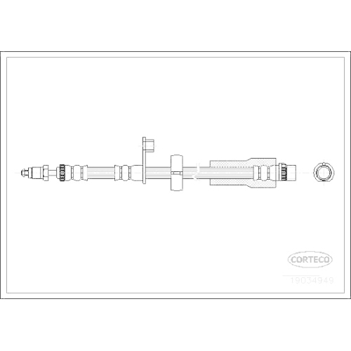 Bremsschlauch Corteco 19034949 f&uuml;r Peugeot Vorderachse Hinten Links