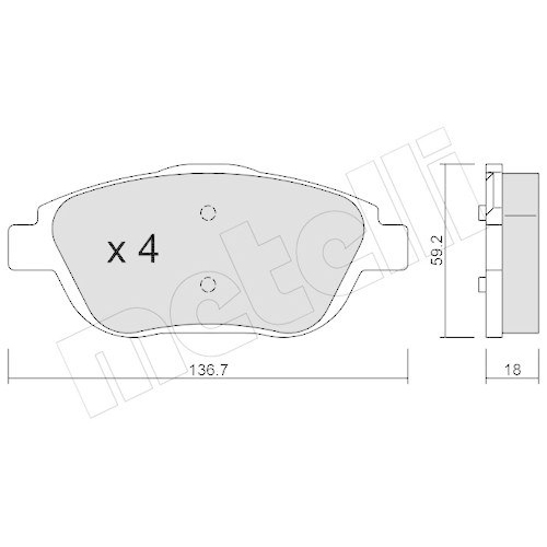 Bremsbelagsatz Scheibenbremse Metelli 22-0852-0 f&uuml;r Citro&euml;n Opel Peugeot DS