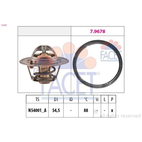 Thermostat K&uuml;hlmittel Facet 7.8787 Made In Italy - Oe Equivalent f&uuml;r Nissan