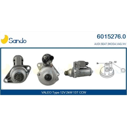 Starter Sando 6015276.0 für Seat Skoda VW Vag