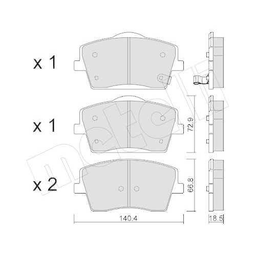 Bremsbelagsatz Scheibenbremse Metelli 22-1186-1 f&uuml;r Lynk & Co