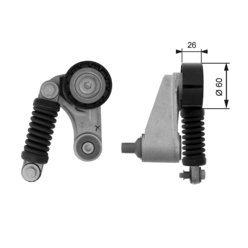 Riemenspanner Keilrippenriemen Gates T38457 Drivealign™ für Renault Volvo