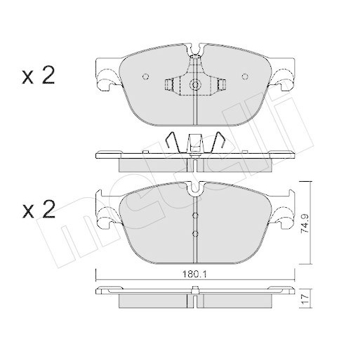 Bremsbelagsatz Scheibenbremse Metelli 22-0854-0 f&uuml;r Citro&euml;n Peugeot DS
