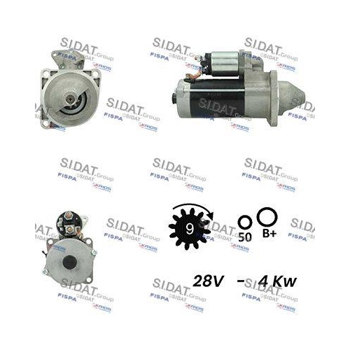 Starter Sidat S24BH0045A2 f&uuml;r Alfa Romeo Fiat Honda Iveco Lancia