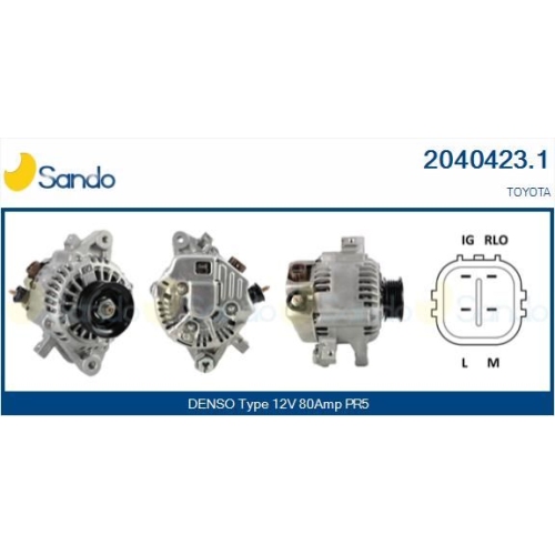 Generator Sando 2040423.1 f&uuml;r Toyota