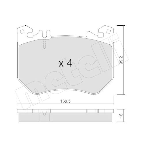 Bremsbelagsatz Scheibenbremse Metelli 22-1311-1 f&uuml;r Mercedes Benz Mercedes Benz
