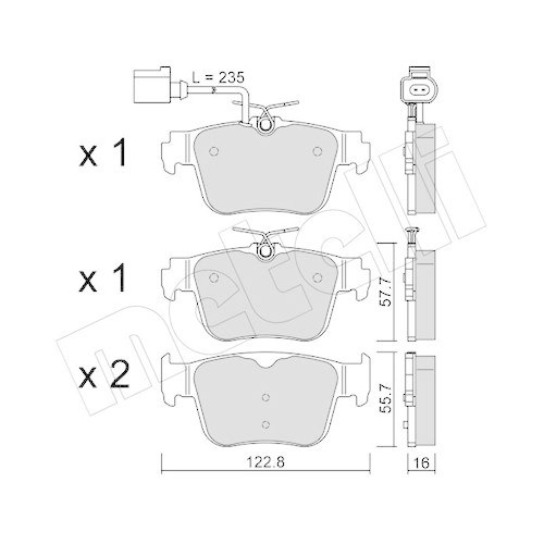 Bremsbelagsatz Scheibenbremse Metelli 22-1317-1 f&uuml;r Audi Cupra Hinterachse