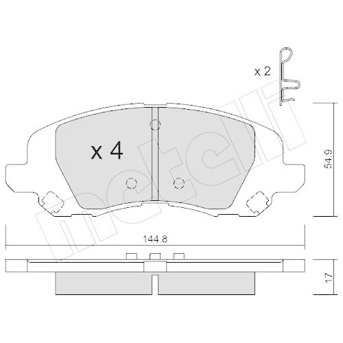 Bremsbelagsatz Scheibenbremse Metelli 22-0861-0 f&uuml;r Chrysler Dodge Lancia Jeep