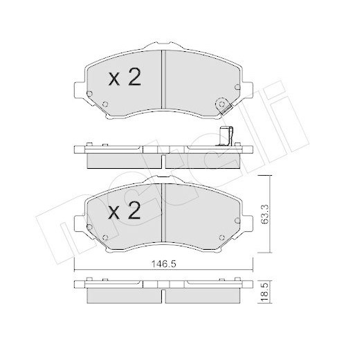 Brake Pad Set Disc Brake Metelli 22-0862-1 for Chrysler Dodge Fiat VW Front Axle