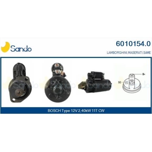 Starter Sando 6010154.0 f&uuml;r Fiat Man Volvo Steyr Case Ih Mwm Same